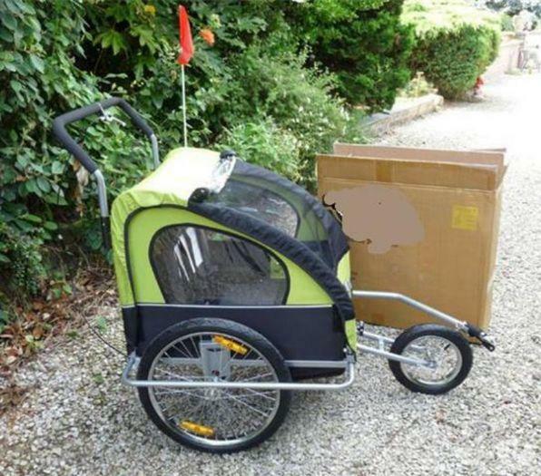 remorque vélo jogger pour 2 enfants neuve , avec amortisseurs