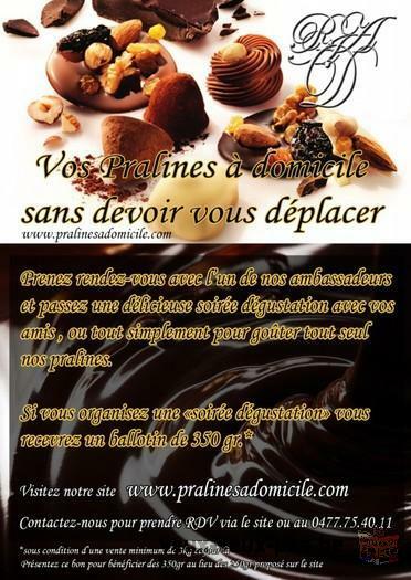 vente de pralines artisanales à domicile