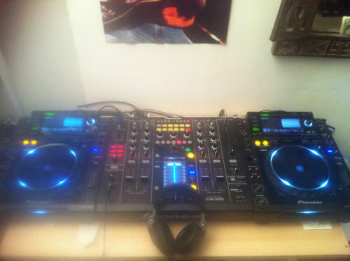 Paire de platine pioneer cdj 2000 avec casque et fly