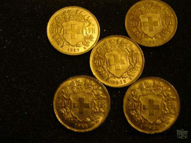 Lot de 15 pieces de 20 francs or