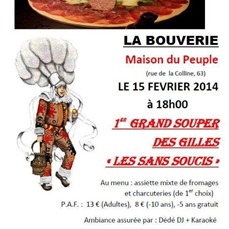 1 er souper des Gilles Les Sans Soucis De Frameries La Bouverie Ce 15 février 2014 à 18H